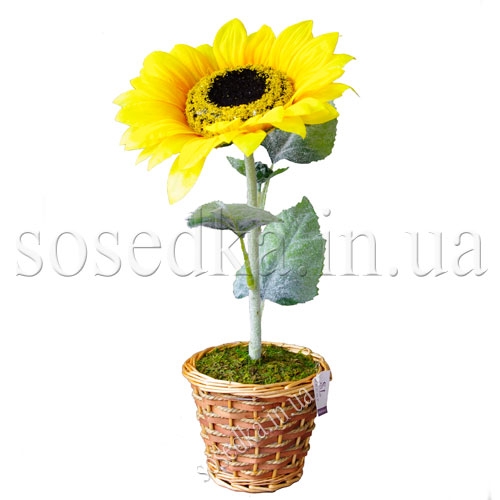 Подсолнух искусственный в горшочке Подсолнух искусственный в горшочке